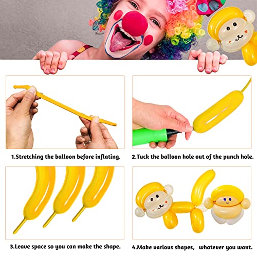 Image of Yellow 260 Long Skinny Twisting Animal Balloons, Rainbow Balloons for Animal Shapes Carnival Festival Party Supplies 100pcs