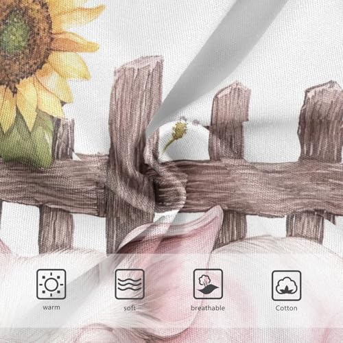 Underwear Girls, Cute Pig Laying Sunflowers Toddler Girl Briefs, Girls Cotton Underwear, 2T–8 Years3