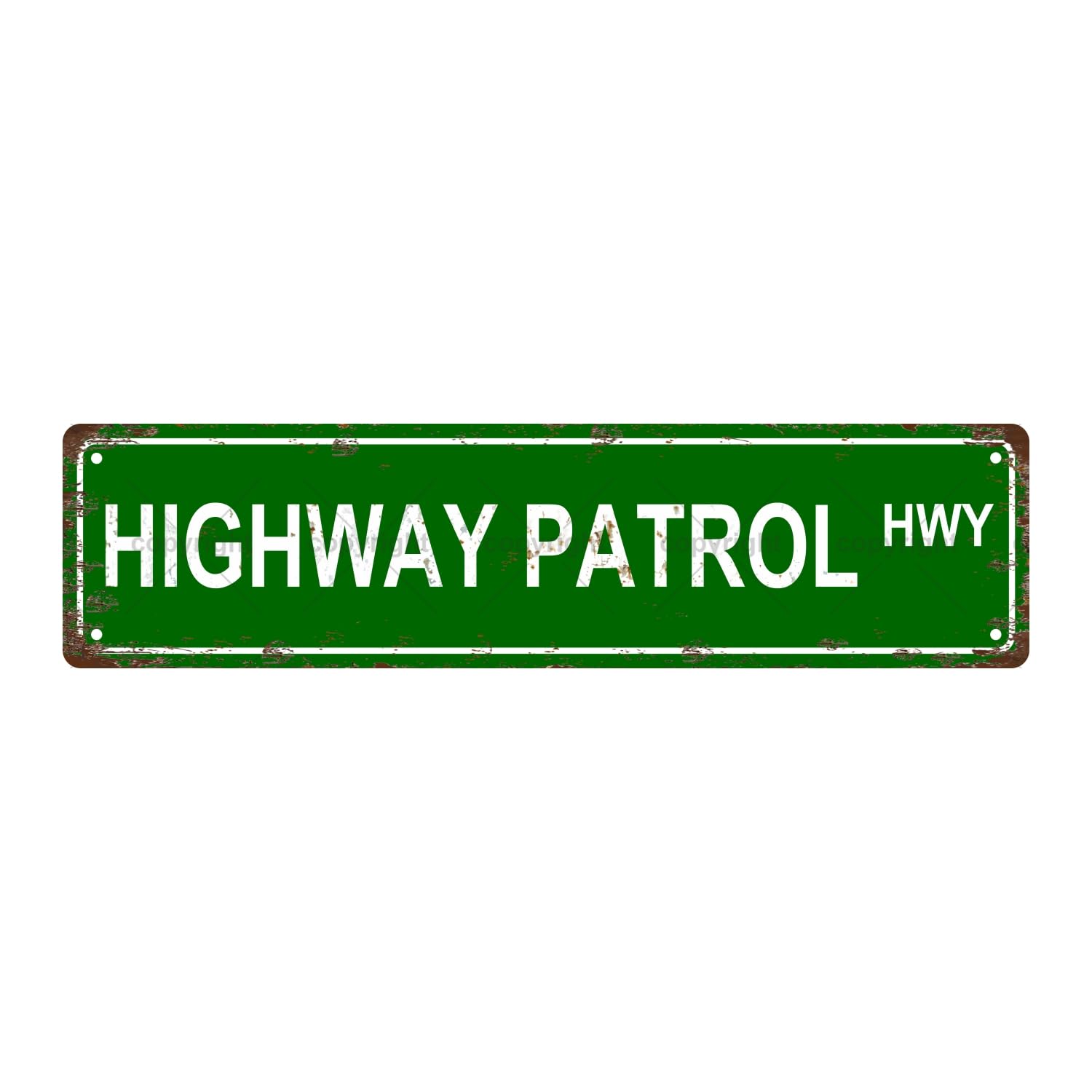 Highway Patrol HWY Occupation Metal Tin Street Sign Bar Cafe Garage Cave Home Room Wall Bathroom Farmhouse Garden Porch Patio Decor,4x16 Inch
