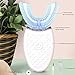 Ultrasonic Tooth Cleaner Electric Tooth Brush Automatic Clean Oral 360° U-Shape Mouth Cleaner Teeth Whitening Sonic Toothbrush 4 Optional Modes IPX7 Waterproof Toothbrush Silicone Heads White