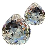 ★ Hochwertige Vollschliff Kristallglas Kugel mit Spectraleffekt - Regenbogenfarben // 30% Bleikristall // Sehr hochwertige Qualität // Farbe Kristall klar // Rautenmuster