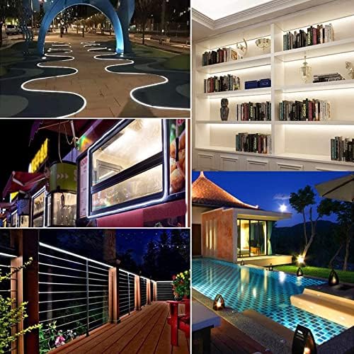 Homeleo 16.4ft 150 LED Battery LED Strip Lights, Waterproof White LED Light Strip for Hurricane Emergency Halloween Parade Birthday Party Costume Garage Bedroom Closet Cabinet Kitchen Window Decor