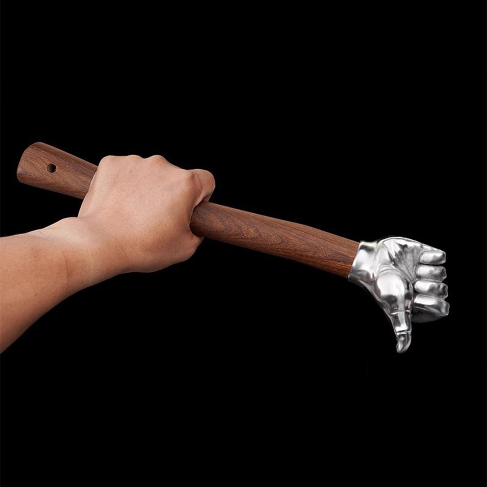 Martello da pollice, testa decorativa in acciaio inox, manico in legno, da collezione, per giardinaggio, campeggio, artigianato, piccolo