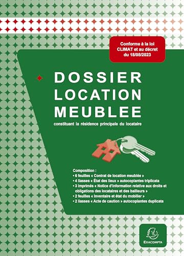 Exacompta - Réf. 49E - Dossier location meublée - résidence principale du locataire- Ce dossier complet regroupe tous les documents obligatoires pour louer...