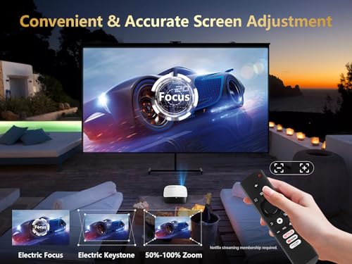Image of GooDee 4K Smart Projector with 5G WiFi & Bluetooth, Built-in Streaming Apps
