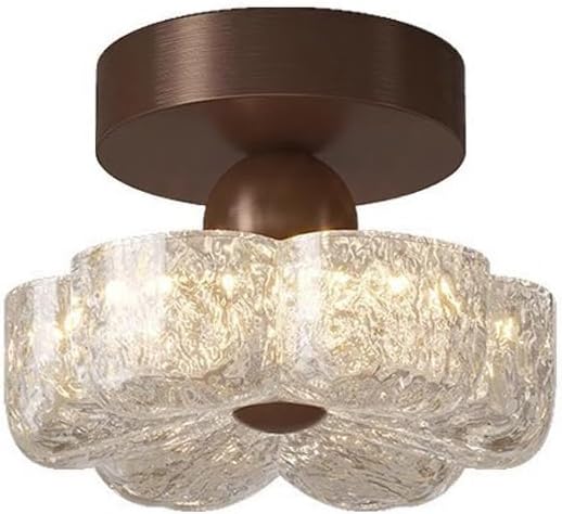 Semi Flush Mount Ceiling Light Fixture, 12W Modern LED Ceiling Light with Resin Lampshade, Hardwired Indoor Close to Ceiling Lamp for Hallway Foyer Entryway Closet Stairwell Closet