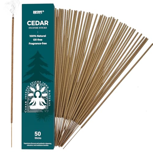 Cedar Incense Sticks (50 Sticks) 100% Natural sustainably harvested Cedar Suitable for Yoga Meditation Relaxation and Spiritual Purification