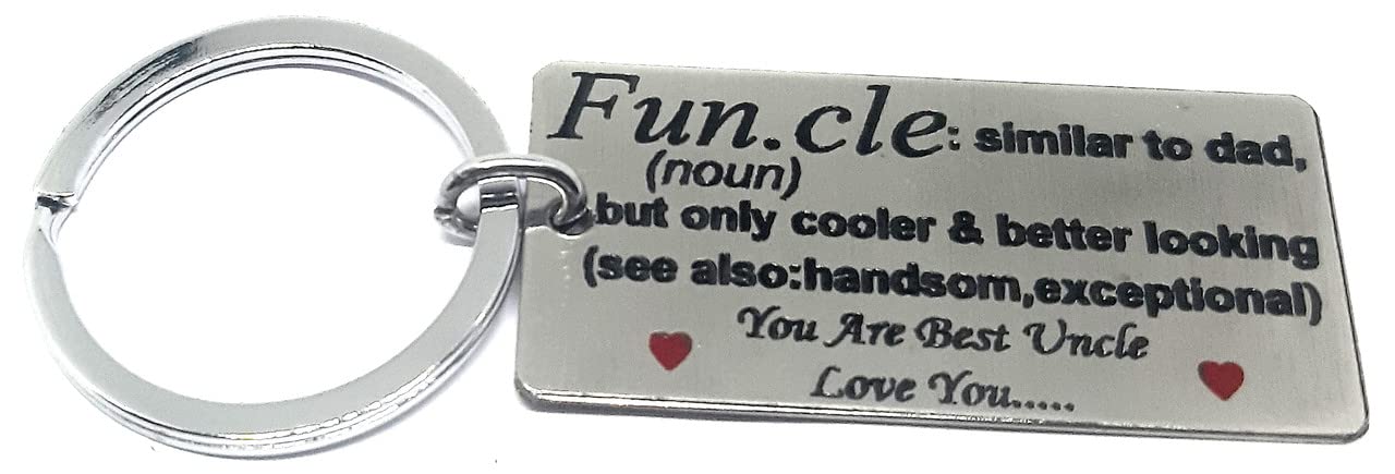 Birthday Fathers Day Gift Keychain For Favourite Uncle Chacha Men Stainless Steel Silver Keychain-image-28