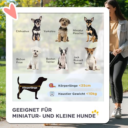 PawHut Hundewagen, klappbar Hundebuggy für kleine Hunde und Miniaturhunde, Katzenbuggy mit Aufbewahrungskorb, Becherhalter, Netzfenstern, Haustierwagen Oxford, Blau