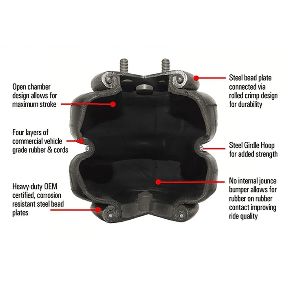 Amortiguadores para Coche Suspensión Neumática 2S70-13F Amortiguador Goma con Resorte Neumático/Bolsa Aire Doble Espiral con Apertura Suspensiones de Aire
