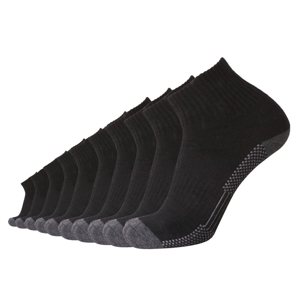 EnerWear 10P Pack Unisex Cotton Moisture Wicking Cushion Ankle Socks