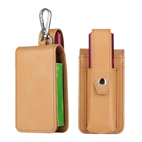 Miniatura 1 de Funda para cigarrillos electrónicos para IQOS ILUMA ONE para IQOS Multi, funda protectora de cuero resistente a los arañazos (caqui)