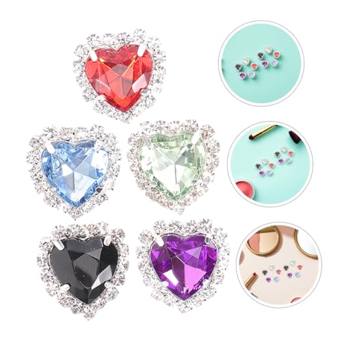 Botones de cristal con forma de corazón para adornos para cosido y accesorios de ropa 8