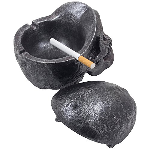 Fane 2274071 Spooky Human Skull Ashtray With Cover For Scary Halloween Decorations And Decorative Skulls & Skeletons Figurines As Gothic Smoking Room Decor Gifts thumb #3
