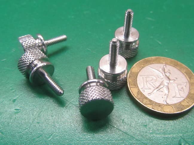 6061 Aluminum Flared Collar Knurled Head Thumb Screws FT 4-40 x .375 Length 5 Pcs