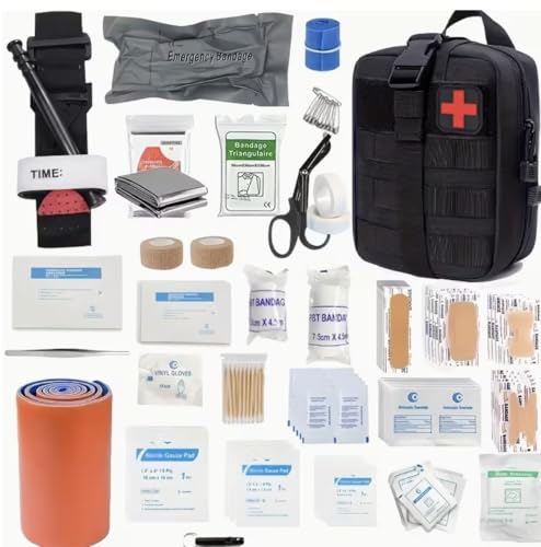 Trousse d'urgence 156 pièces : kit de premiers secours complet avec ciseaux et bandages de gaze