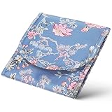 Artibetter Bolsa Organizadora de Joyas Portátil Pequeña (41x14x1 Cm) en Diseño Floral, Rollo Enrollable para Viaje, Cierre de Botón a Presión, Compartimentos para Pendientes, Collares
