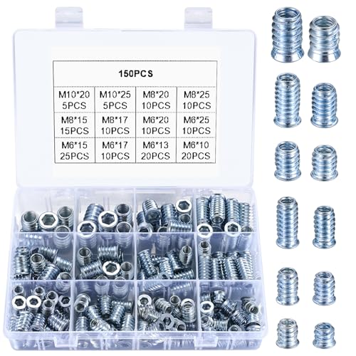 Sourcingmap M6 X 8mm Quattro Fronti Dadi A T Captive Inserti Ciechi 50Pz Mobili Legno - Foto 6