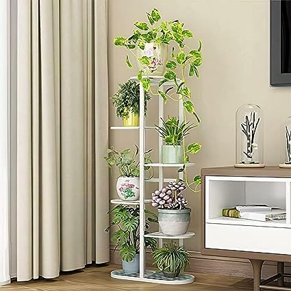 Intense Art 6 Tier 7 Potted Flower Pot Stand Plant Stand for Garden Balcony Outdoor Indoor Living Room Pot Stand (Without pots) (White) (B0CCYNRPQ2) Amazon Price History, Amazon Price Tracker