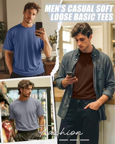 Image of Neer 3 Pack Big and Tall T-Shirts for Men L-7xl Tops | Large Casual Stretch Workout Tees, Short Sleeve Crewneck Oversized Shirts, Classic Summer Outfits, Comfy Basic Loose Clothes