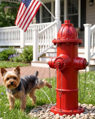 Euiroet Fire Hydrant for Dogs 13.5 Inch Resin Pee Post Statue Garden Decor