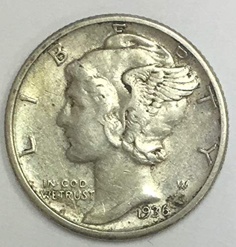 1936 P Mercury Dime 90% Silver 10c VF