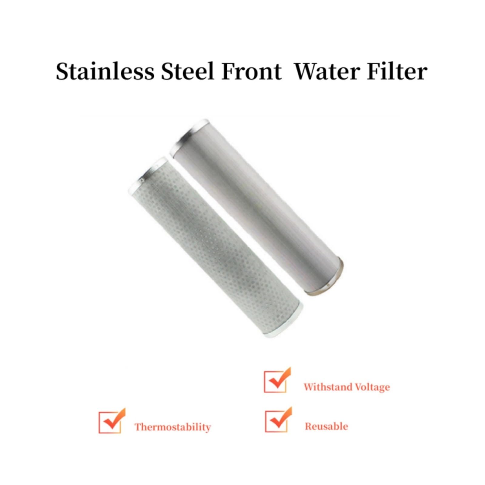 El Filtro De Agua De Acero Inoxidable De 10 Pulgadas Se Puede Limpiar Y Reutilizar, Resistente A Altas Temperaturas, 5 Micrones Y Más Piezas(1 micron)