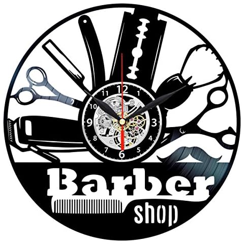 Queen Clocks Vintage Barbershop Tools Vinyl Record Wall Clock - Hair Salon Decore Gift Idea Cover