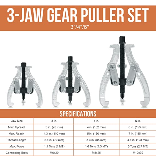3" 4" 6" Inch Heavy Duty Three-jaw Puller 3 Legs Bearing Removal Tool Hub Auto Gear Puller Triangle Small Puller - 1420 - View #3