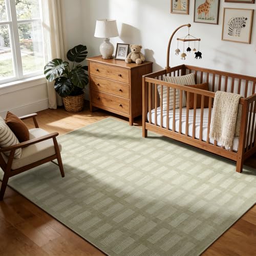 BGASZ Washable Area Rugs 5x7 Ultra Soft Carpet for Kids Room Non-Slip/Low Pile Stain Resistant Indoor Carpet for Bedroom Nursery Kids Playroom Office Dining Room Home House Dcor