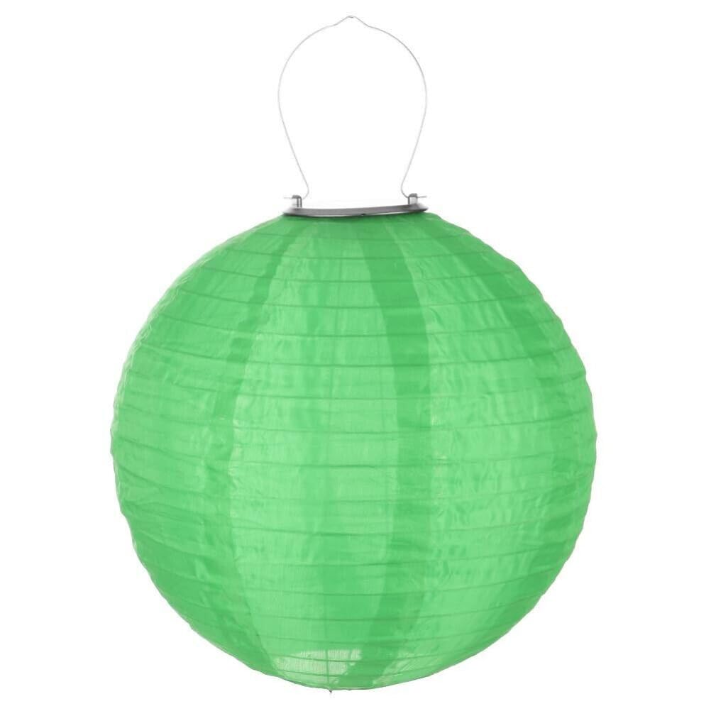12in Waterproof LED Solar Cloth Chinese Lantern Festival Party Hanging Lamp Retro Lantern Light (Green)