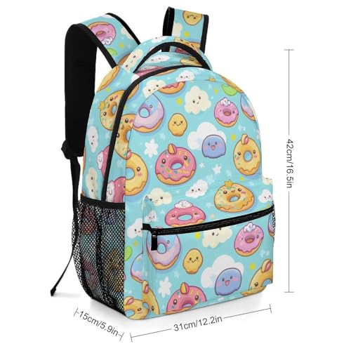 Cute Donuts Cartoon Funny Backpack Casual Daypack Lightweight Shoulders Bag for Men Women Cute Print2
