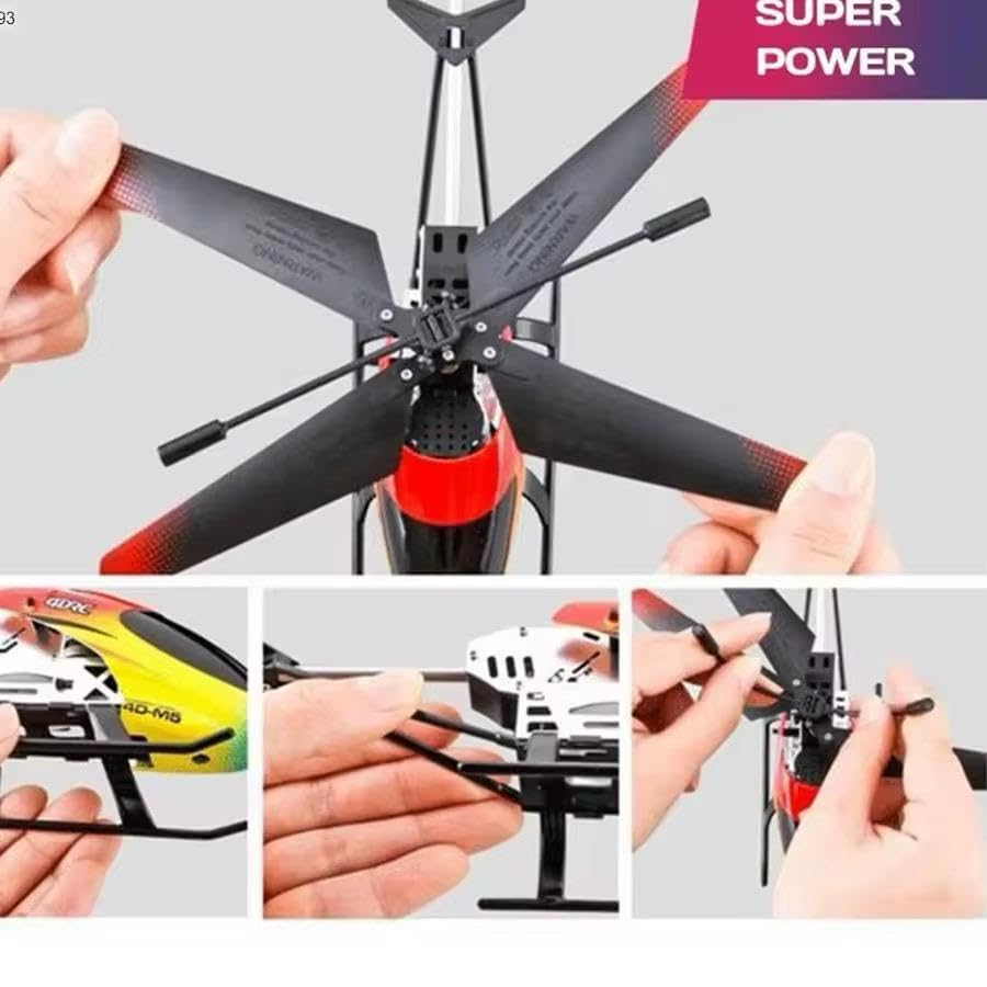 Image of Remote Control Helicopter for Kids | 2.4GHz RC Helicopter with LED Lights, Dual Rotor, Gyro Stability, Rechargeable Flying Toy with Remote Controller for Boys & Girls (Multicolor)