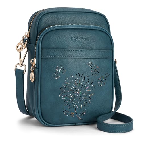 Image of Small Crossbody Bags for Women, RFID Phone Purse with Card Slots, Triple Compartments Lightweight Shoulder Bag