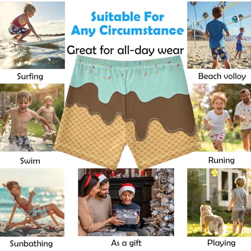 Boys Swim Trunks Quick Dry Bathing Suit Sweet Flavor Ice Cream Toddler Swim Shorts Boardshorts Swimwear 3-102