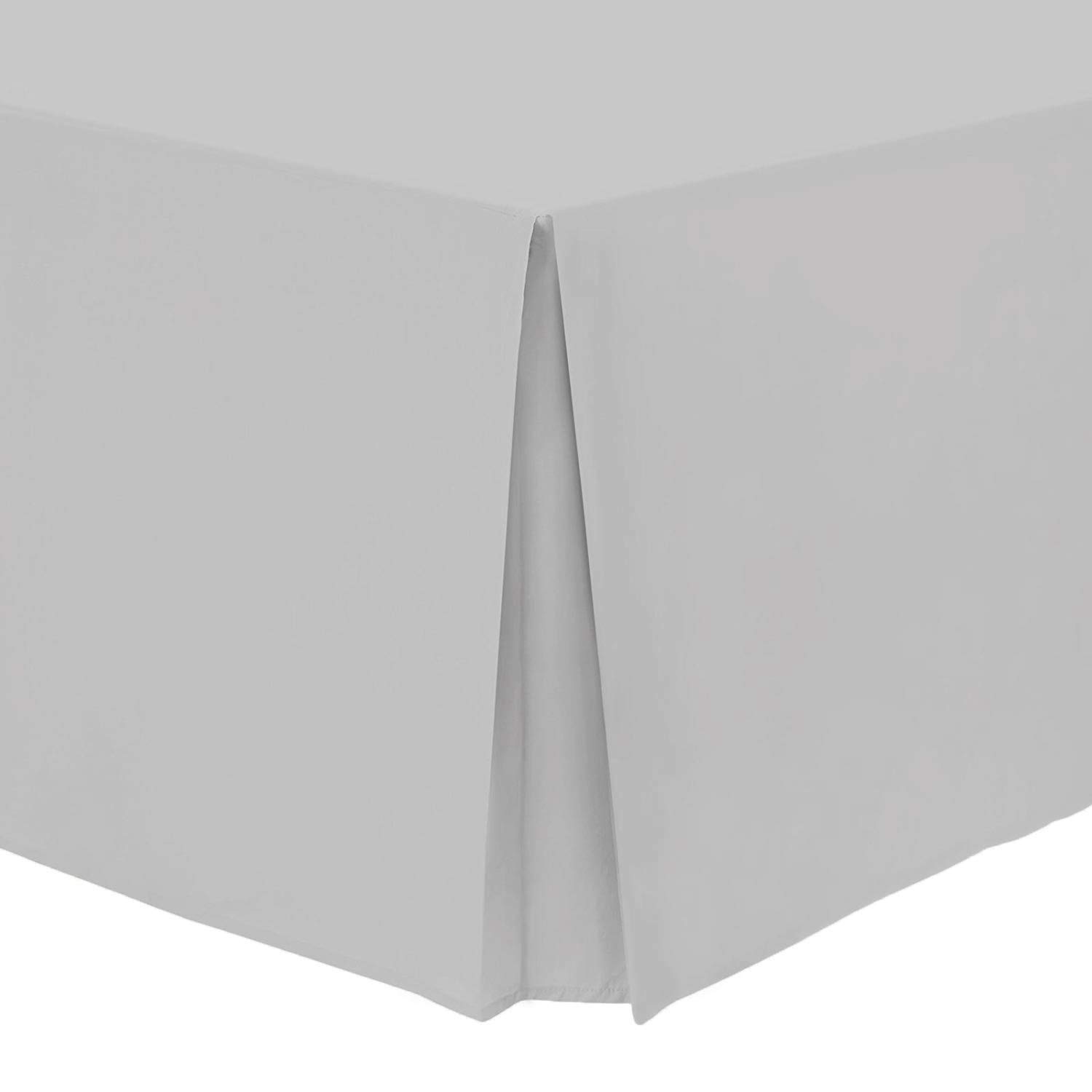 Amigozone Silver Plain Cotton Percale Platform Base Valance Pleated (, 4Ft Small Double)
