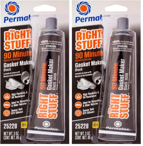 Permatex 25228 The Right Stuff 90 Minute Black Gasket Maker,3 oz,1 Count (Pack of 2)