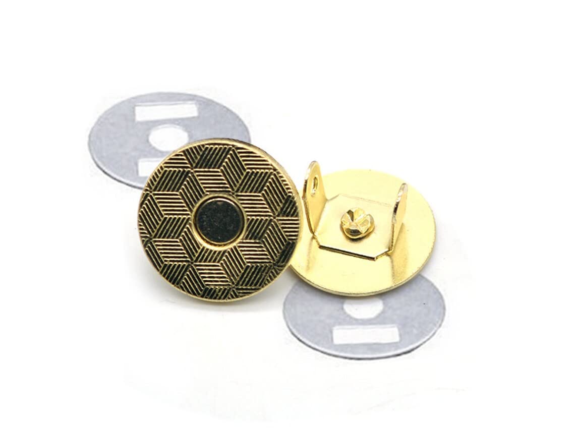 CRAFTMEMORE Magnetic Snap Buttons Quality Strong Clasp for Purse Sewing Handbags Closures 6 Pack MNC (18mm, Gold)