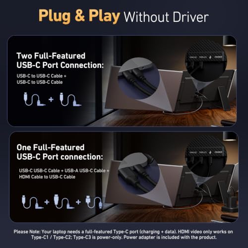 Image of Vixtan 15.6 inch Triple Laptop Screen Extender, Ultra-Thin FHD IPS Portable Monitor for Laptop, USB-C Plug & Play Multi Screen Attachment for 13-17.3 inch laptops with Windows /Mac /Chrome