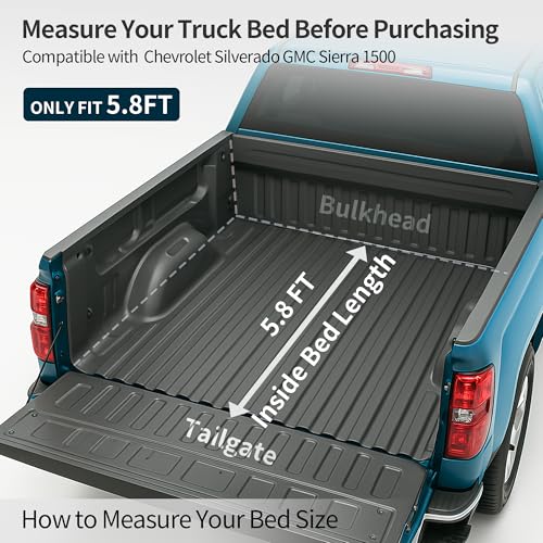 Image of OEDRO Hard Quad-Fold Tonneau Cover for 2019-2026 Chevy Silverado 1500 5.8ft