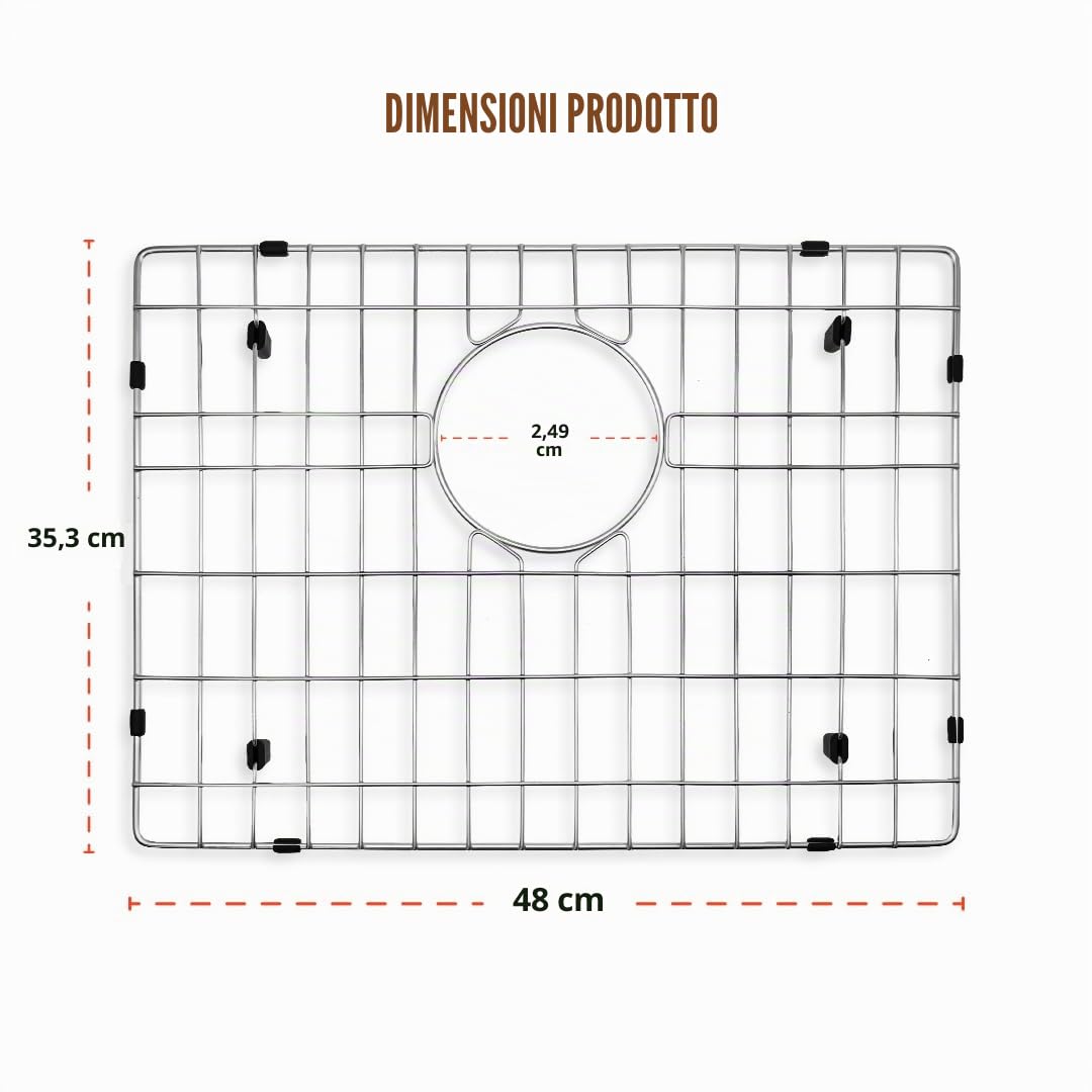 Griglia per lavello da cucina resistente e versatile, 48,3 x 35,6 cm, griglia per lavello per la parte inferiore del lavello per risparmiare spazio, nello scolapiatti