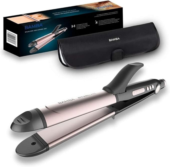 Cecotec Plancha de Pelo con Revestimiento de Queratina y Aceite de Argán RitualCare 1000 Ceramic 2in1. Ajuste de Temperatura 120-220ºC, Apagado Automático, Estuche Térmico