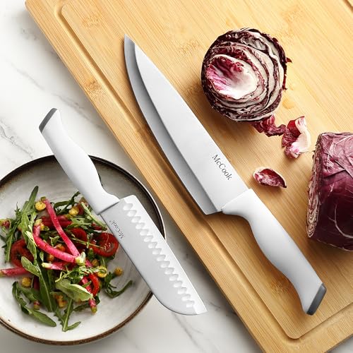 Image of McCook Knife Sets, German Stainless Steel Kitchen Knife Block Sets with Built-in Sharpener