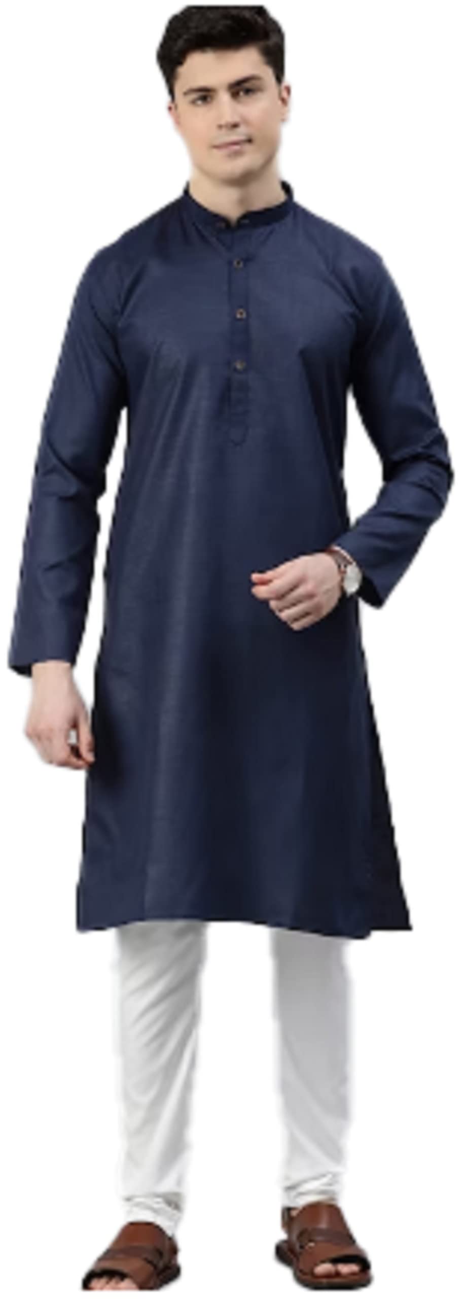 adbucks Men's Pure Cotton Solid Plain Kurta with Pyjamas Sets-picture-31