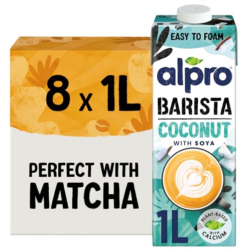 Alpro Barista Coconut Drink - Plant-Based Long Life Dairy Free & Lactose Free - Great for Coffee Foam - 1L (Pack of 8)