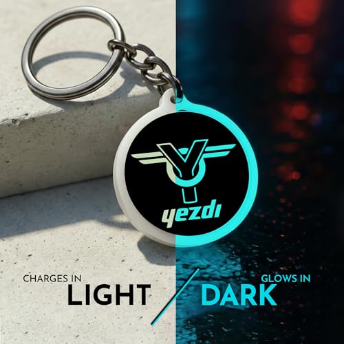 Image of Mi Glow Store Glow in Dark Keychain for Bike Men | Gift for Man | Bike Accessories | Charges in Light Glows in Dark | Key chain for Bike