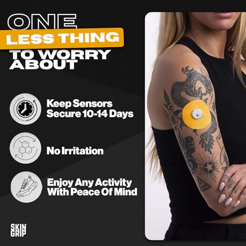 Image of Skin Grip Freestyle Libre 2 & Lingo Sensors Cover - Compatible with Infusion Sets, Waterproof Adhesive Tape, Covers w /Cutout (Not for Libre3), Lasts 10-15 Days, CGM Sensor Patches (Pastel Pack)