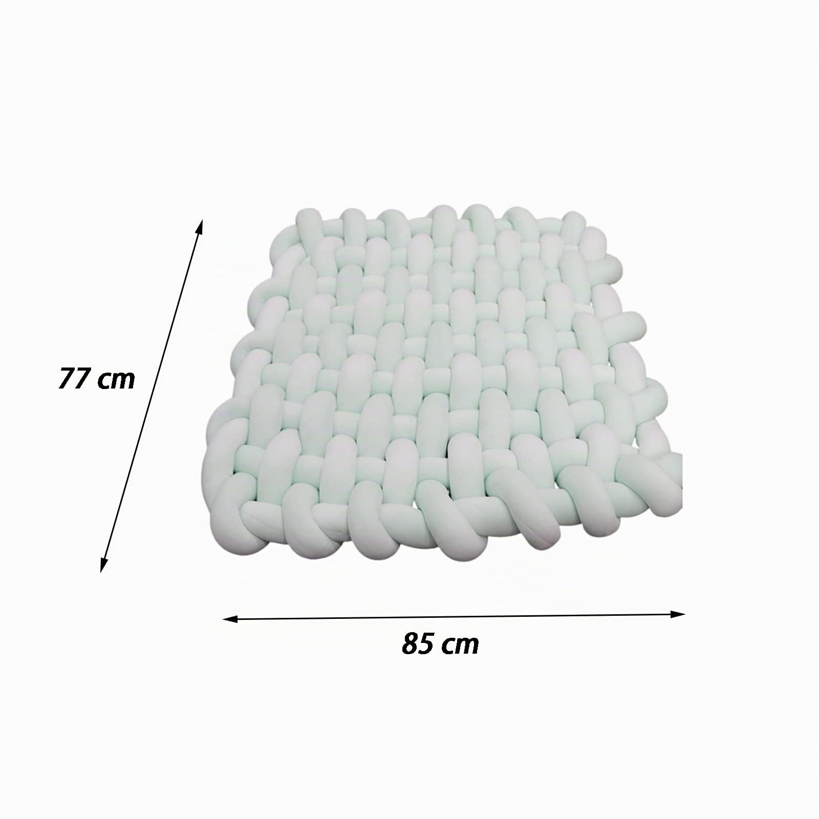 Tapis en Peluche Tressé Noué Tapis De Sol pour Tout-Petits Tapis De Jeu Tapis Rampant Épais pour Les Enfants Jouer Et Dormir Fait À La Main Plancher De Nœuds Mode Mignon,Light Pink