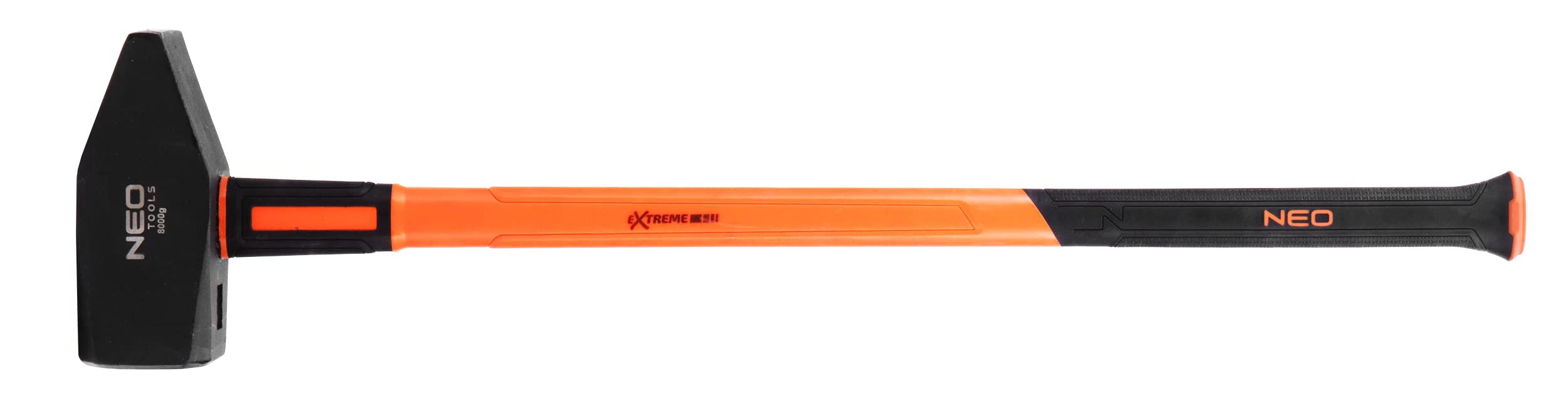 NEO TOOLS Martillo de carpintero, mango de fibra de vidrio, mango ergonómico de goma, vástago forjado, pulido, endurecido por inducción, certificados GS y TÜV Rheinland, DIN 1193 (8 kg)