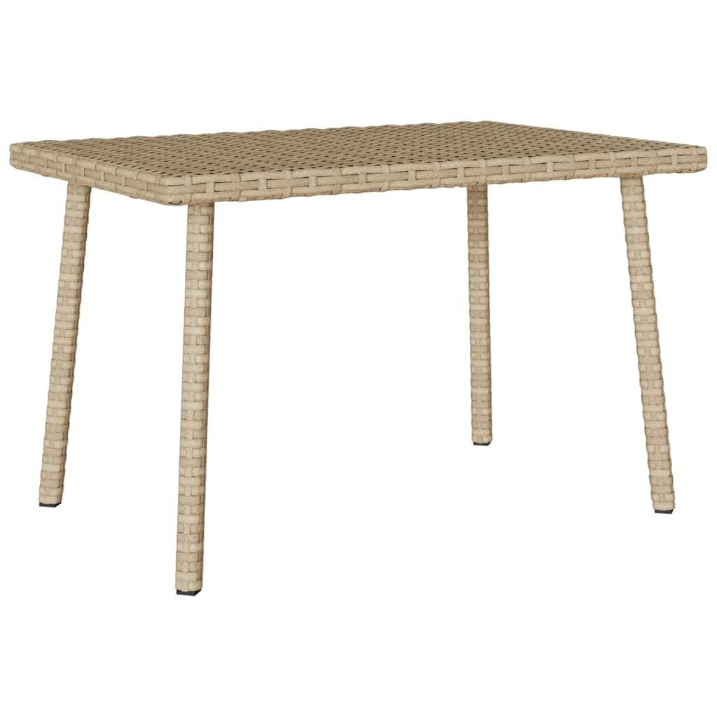Stoły ogrodowe na zewnątrz - stolik kawowy ogrodowy prostokątny beżowy 60x40x37 cm Poly rattan
